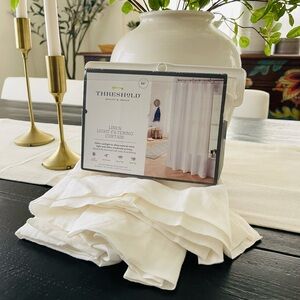 Threshold %100 linen white window panel new